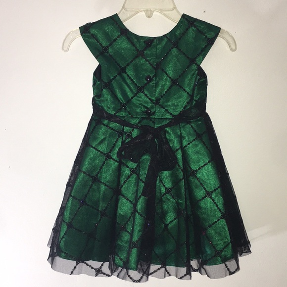 SOLD ON VINTED—Girls Jona Michelle Green and Black Holiday Dress Size 3T - Picture 4 of 6